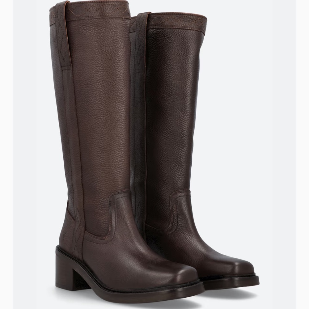 FRYE KATE pull on bootie Dark Brown Leather Heeled Boots